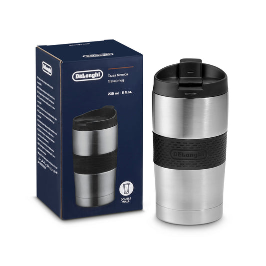 Delonghi tazza da viaggio termica a doppia parete in acciaio inossidabile 235ml