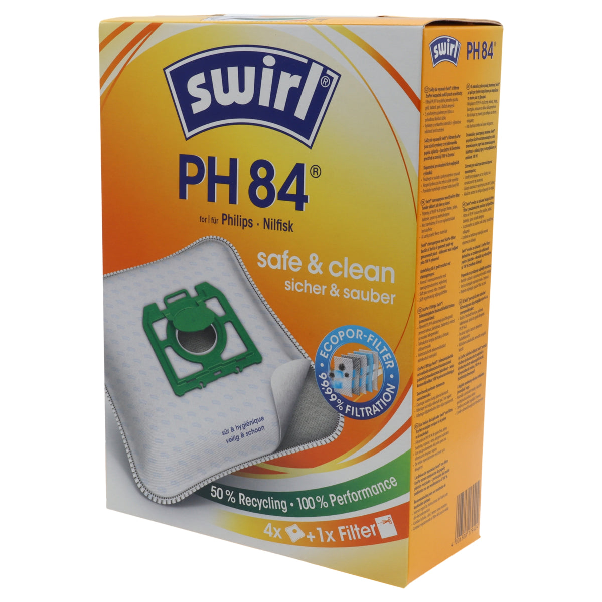 Swirl PH84 4 sacchi microfibra aspirapolvere Philips Oslo Vision Silence Nilfis