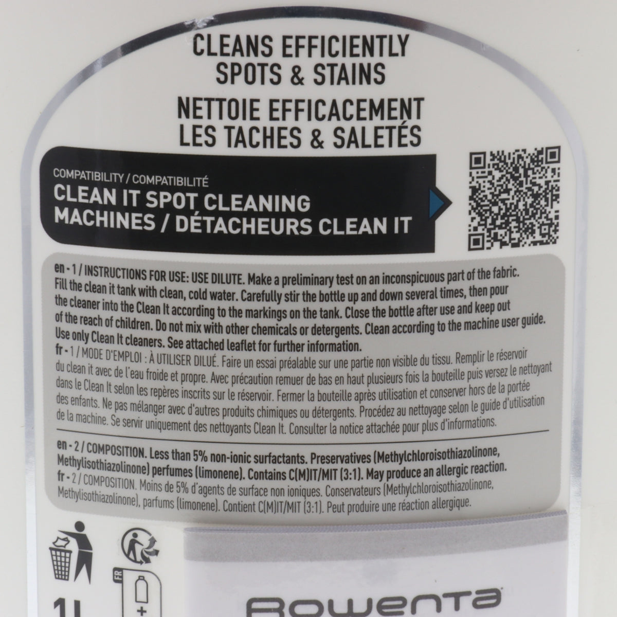 Rowenta detergente 1L pet animali lavatappeti Clean It IN5010 IN5020 IZ5020